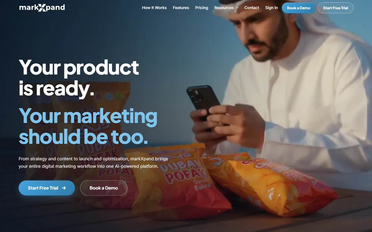 markXpand homepage: AI-powered marketing platform
